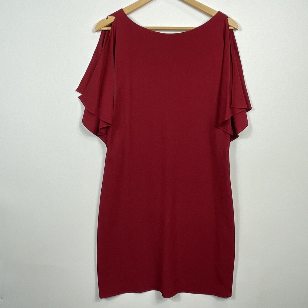 NEW Theory Andzelika Dress Women 8 Deep Red‎ Modern Chic Romantic Cocktail Party